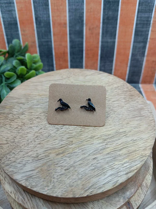 Black Crow Earrings