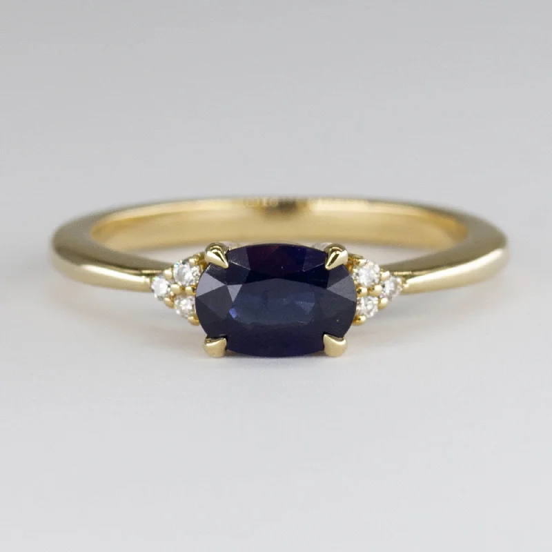 '100 Ways' 14k Yellow Gold East West Sapphire and Diamond Ring | 1.03ct | SZ 7