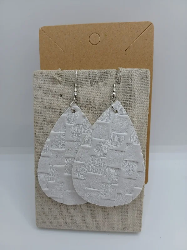 Basket Weave Leather Style Earrings