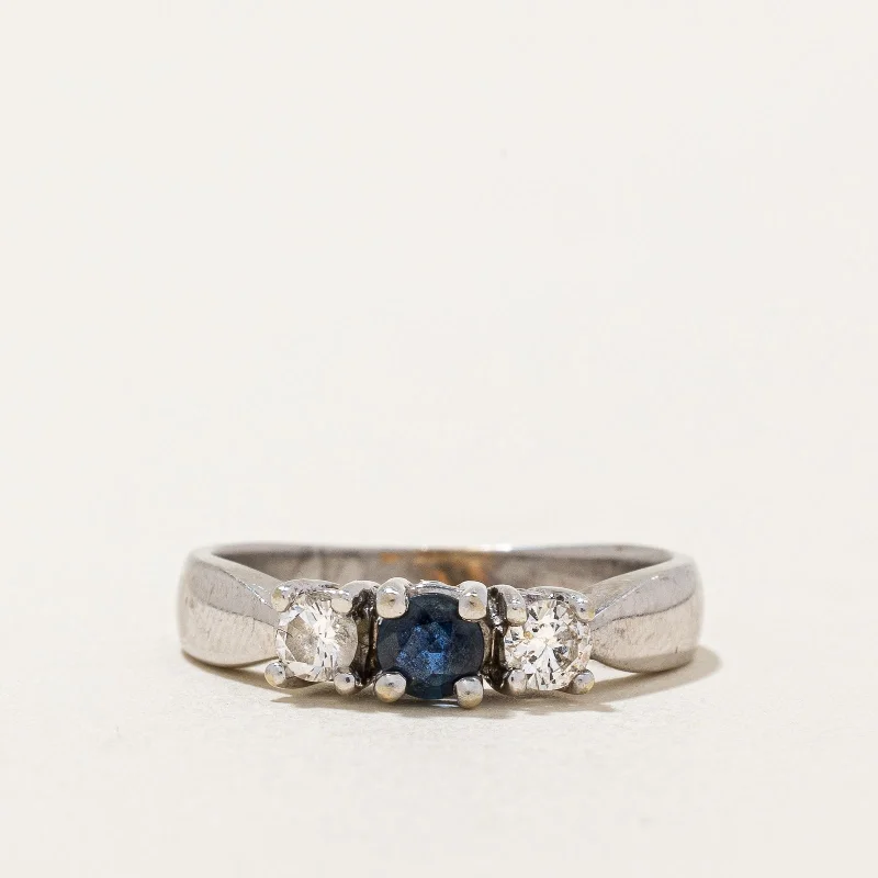 10k White Gold Sapphire and Diamond Ring | 0.20ct, 0.235ctw | SZ 6