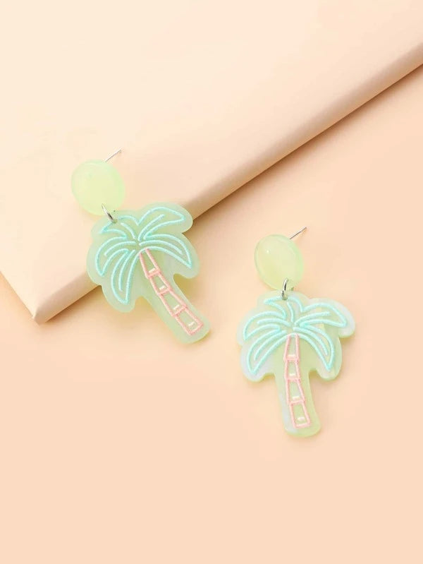 Palm Tree Acrylic Earrings