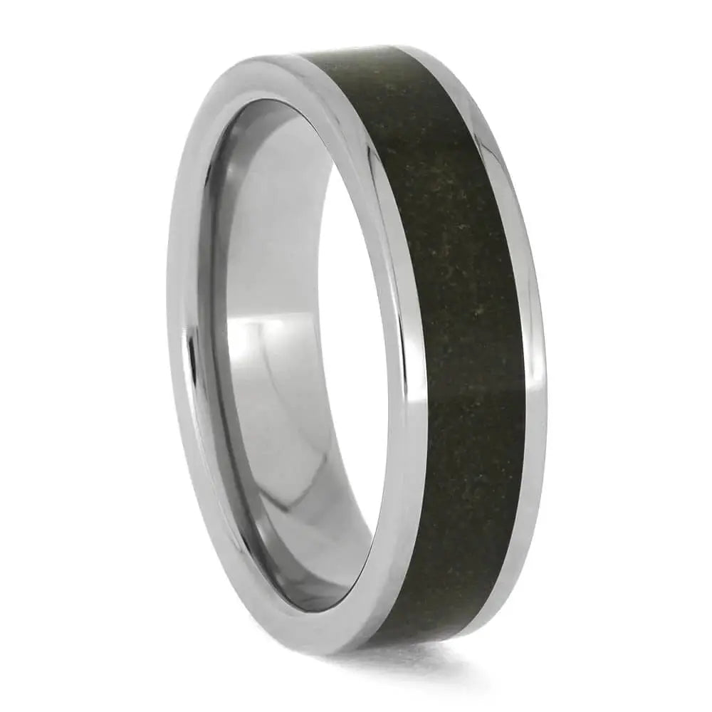 Natural Brown Sand Inlaid in a Sturdy Titanium Band