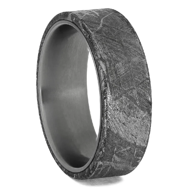 Meteorite Wedding Band in Matte Titanium