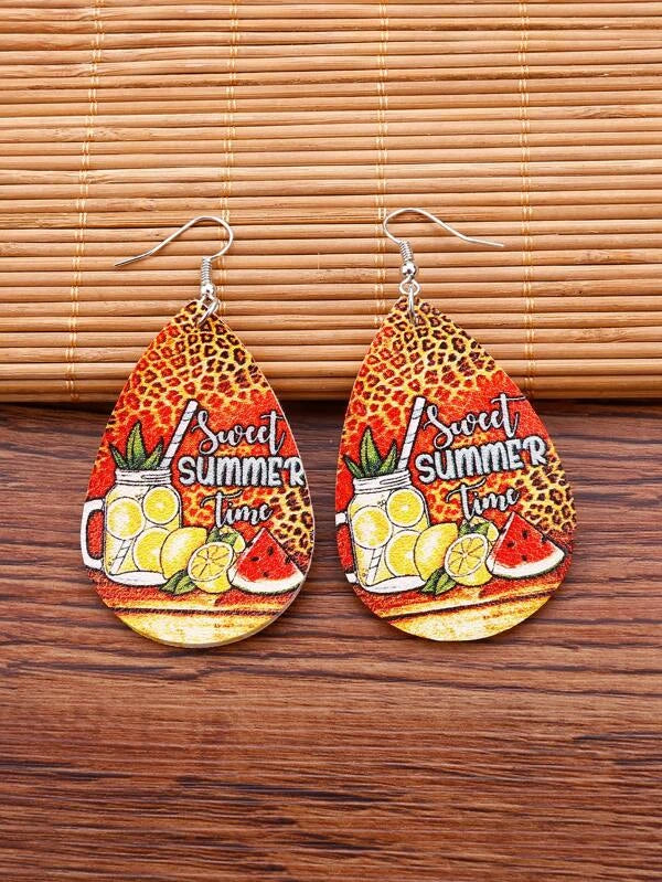 Sweet Summer Time Leather Style Earrings