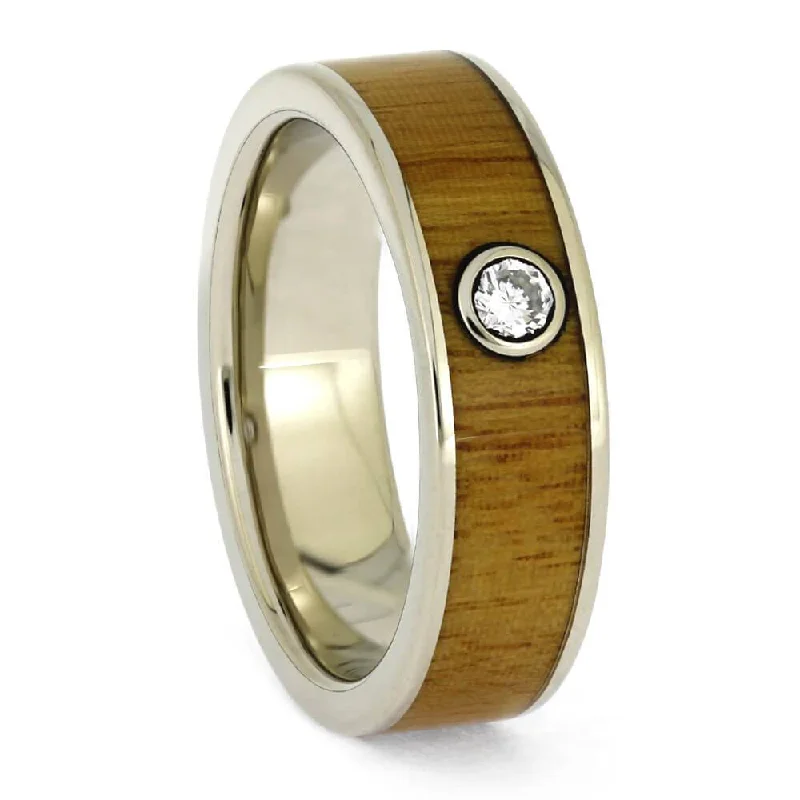 Ipe Wood and Diamond Wedding Band