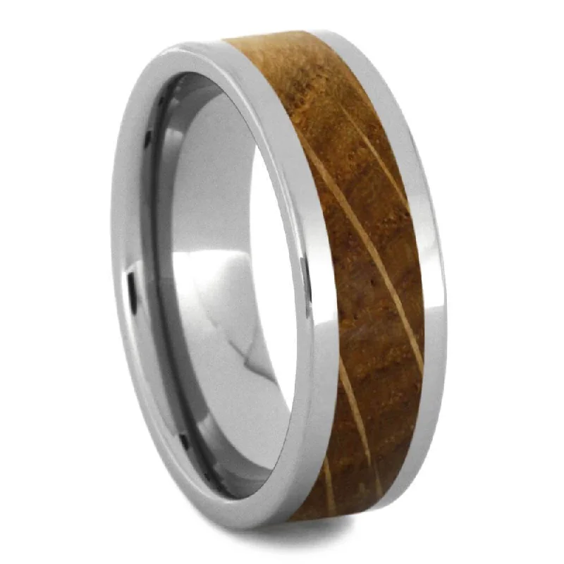 Tungsten & Whiskey Oak Wood Men's Wedding Band