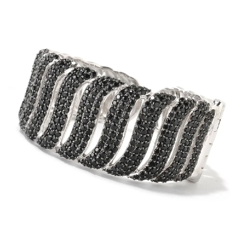 925 Sterling Silver Black Spinel Bangle