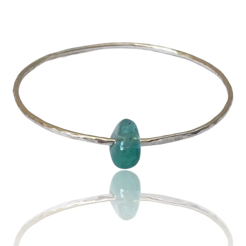 Ocean silver Sea Glass Bangle