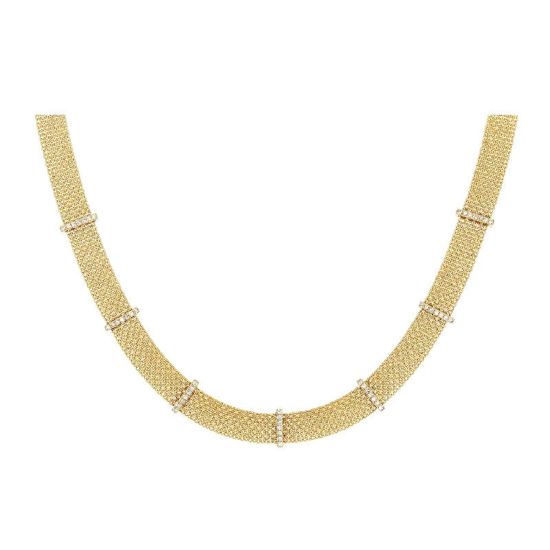 Diamond Bar Mesh Necklace