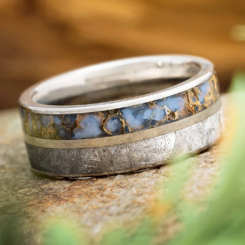 Meteorite & Dinosaur Fossil Ring