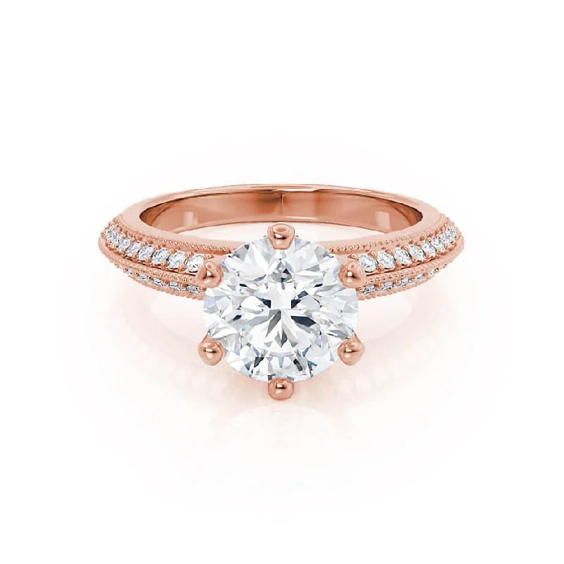 1.50 CT Round Shaped Moissanite Solitaire Style Engagement Ring