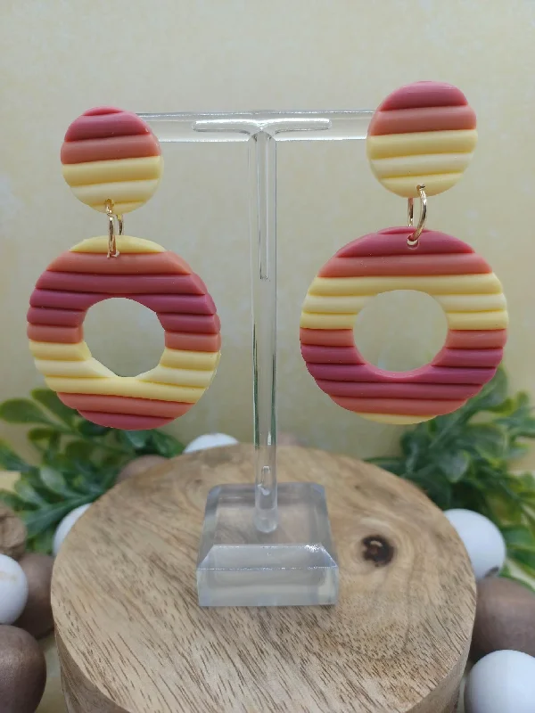 Red, Orange, & Yellow Clay Style Earrings