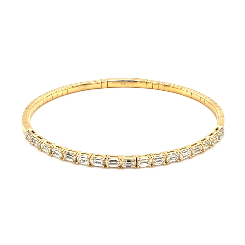 Joelle Baguette 2ct Diamond Bangle 14K Gold