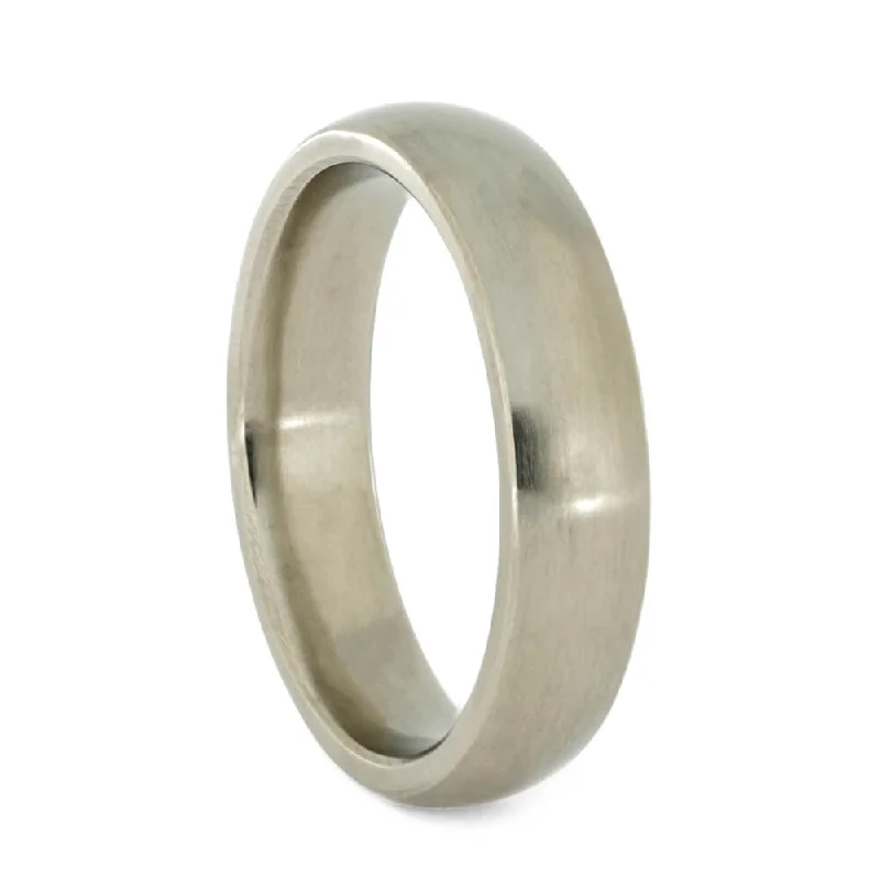 White Gold Men's Wedding Band with Matte Finish