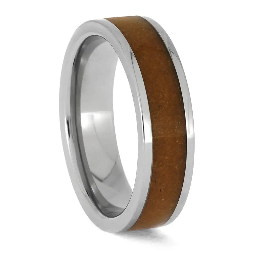 Titanium Ring with Orange Sand Inlay