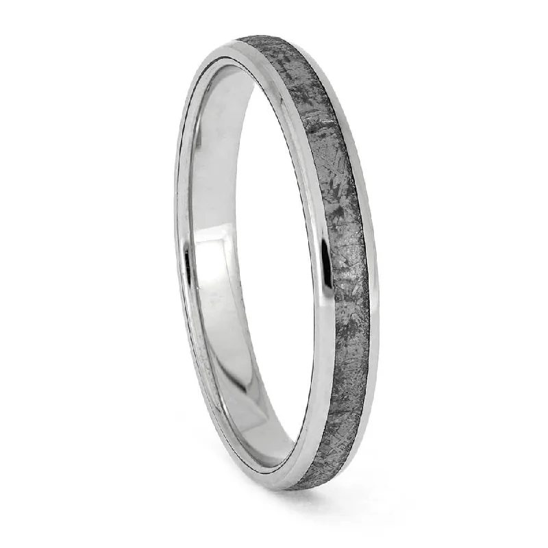 Women's Gibeon Meteorite and Platinum Ring