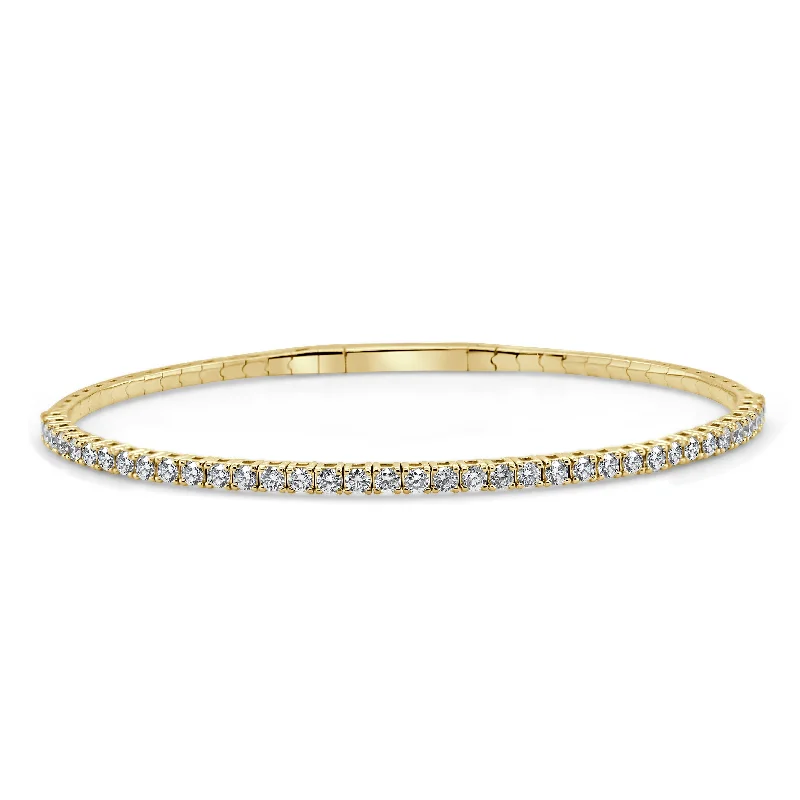 Joelle Diamond Flexible 1.50ct Bangle 14K Gold - White