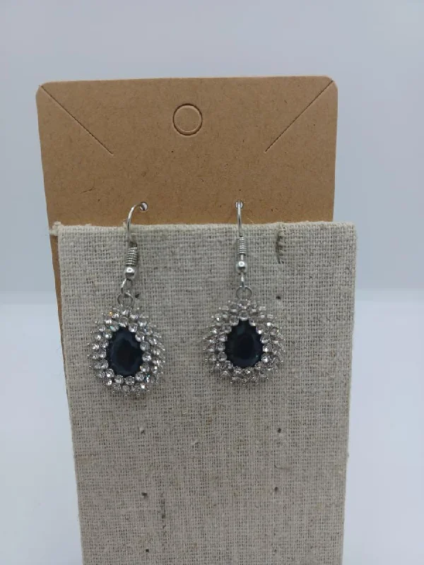 Black and White Rhinestone Earrings