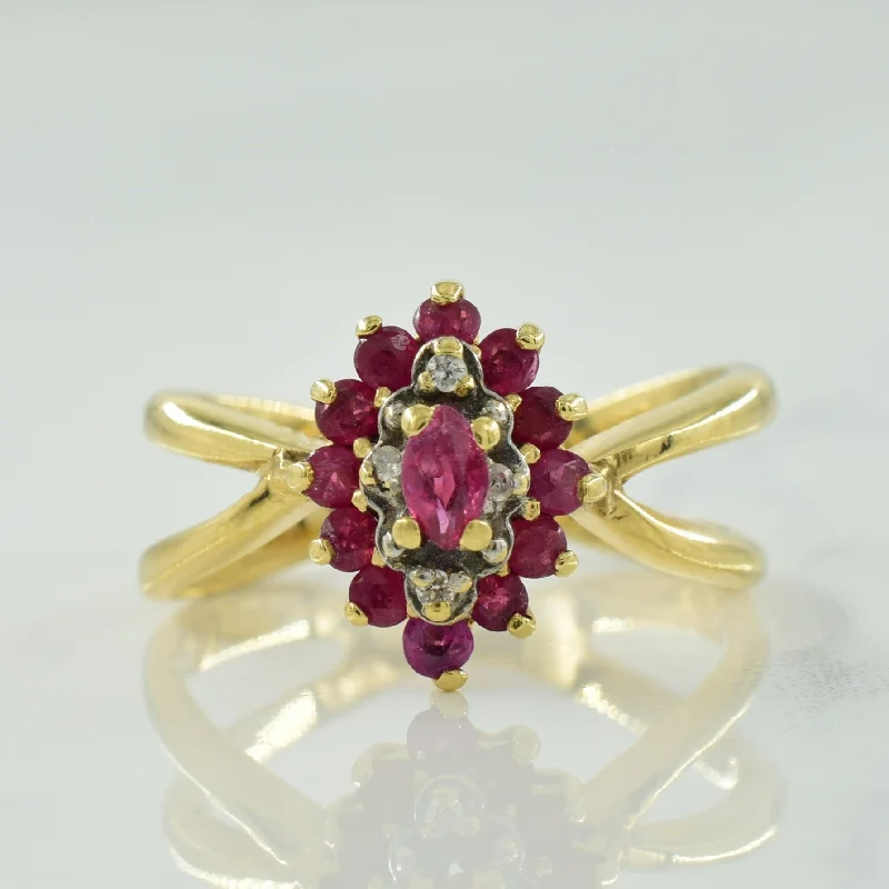 Ruby & Diamond Ring | 0.42ctw, 0.02ctw | SZ 5.5  |