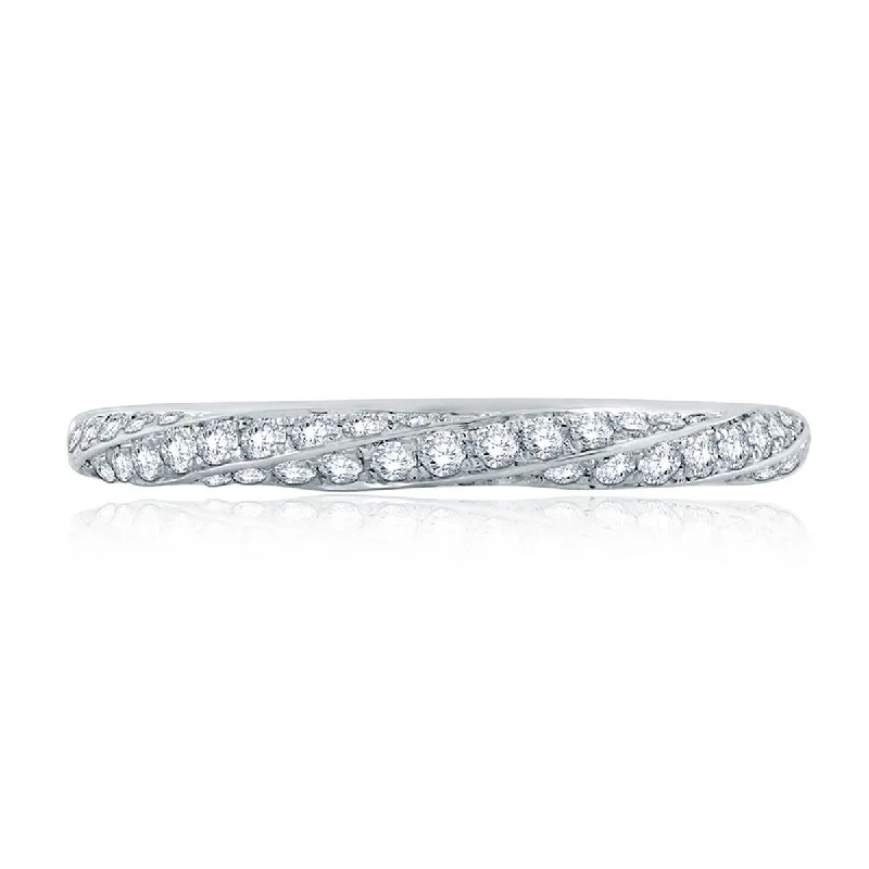 A. Jaffe Twist Pave Diamond Half Circle Stackable Band WR1062/33