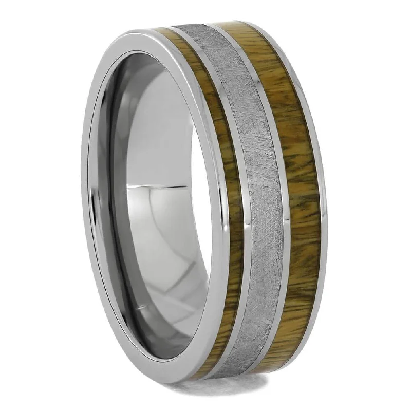 Lignum Vitae & Meteorite Wedding Band