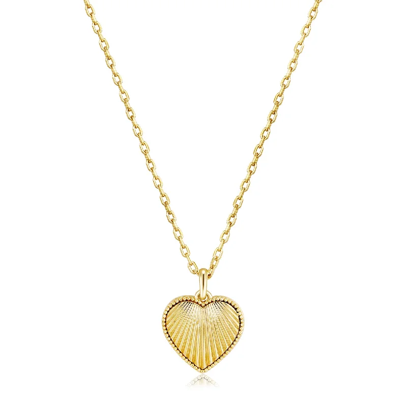 Gold Vermeil Scalloped Heart Necklace