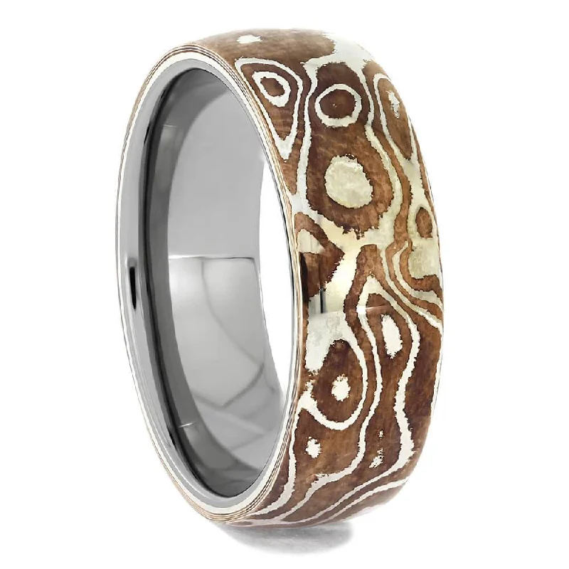 Patinaed Copper Silver Mokume Gane Ring