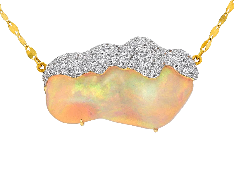 Opal and Diamond Necklace